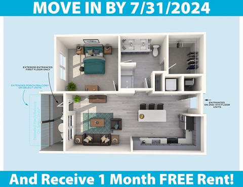 a floor plan of a 2100 sq ft apartment    and receive 1 month
